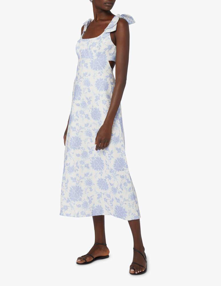 ZIMMERMANN Postcard tie shoulder linen midi dress - light blue - picture 1 ZIMMERMANN Postcard tie shoulder linen midi dress - light blue - picture 1