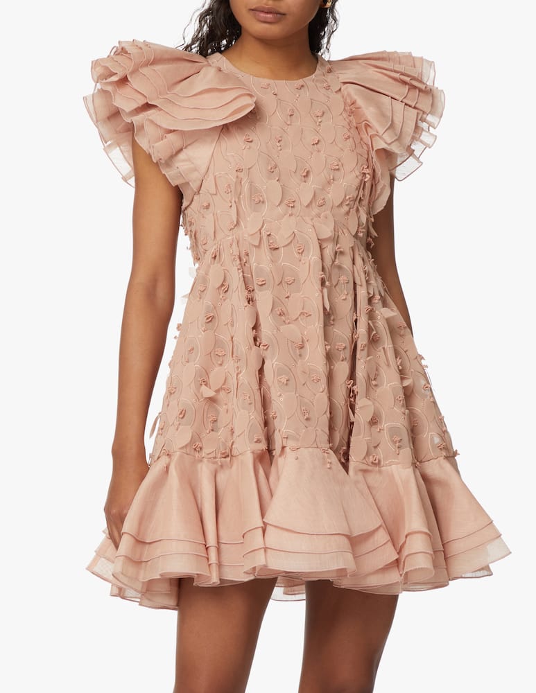 rinascente ZIMMERMANN Dancer frilled mini dress - beige