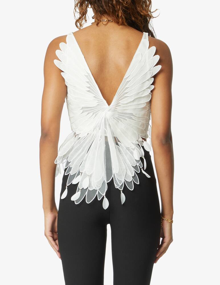 rinascente ZIMMERMANN Rhytmic silk blend embroidered bodice - White