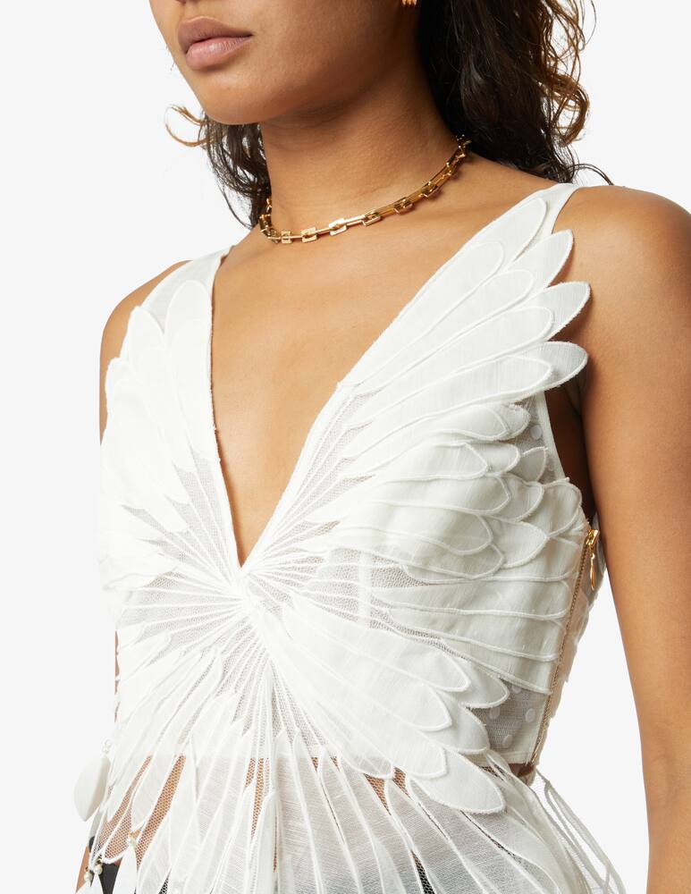 rinascente ZIMMERMANN Rhytmic silk blend embroidered bodice - White