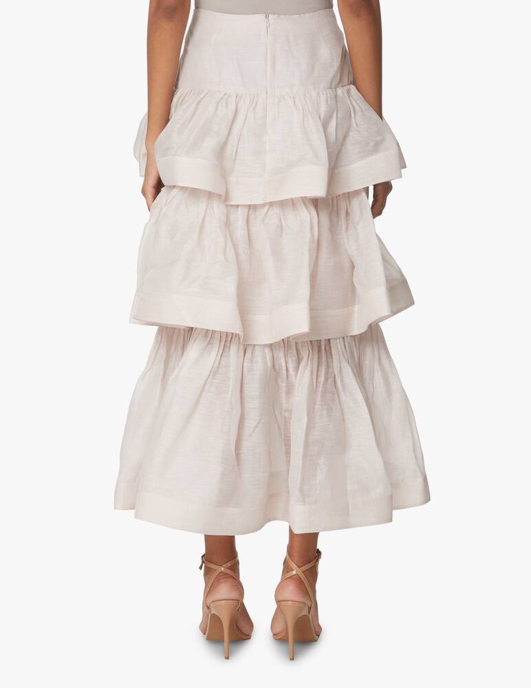 rinascente ZIMMERMANN Gonna maxi in misto seta Rhytmic Tiered - beige