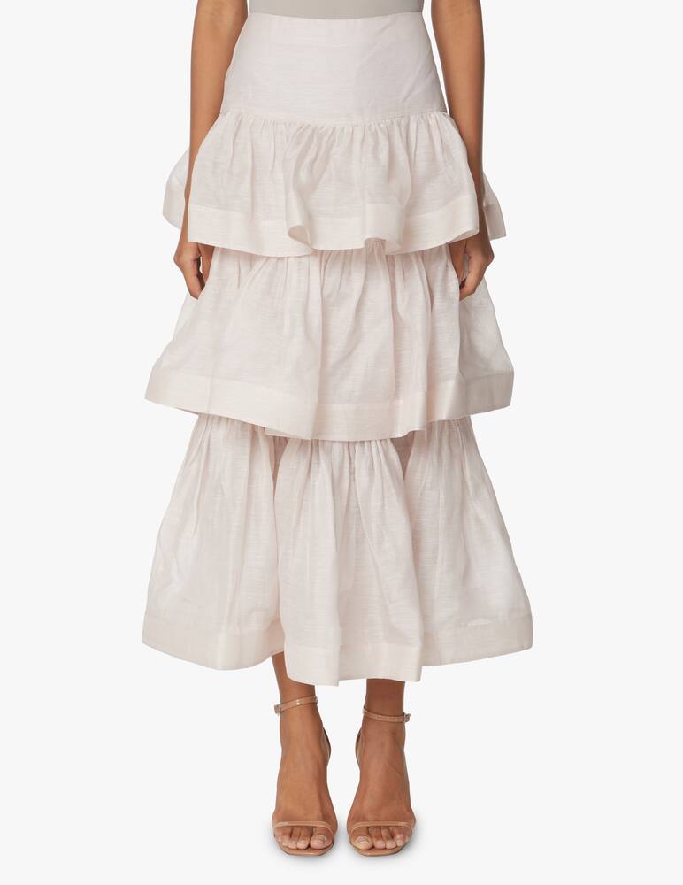 rinascente ZIMMERMANN Gonna maxi in misto seta Rhytmic Tiered - beige