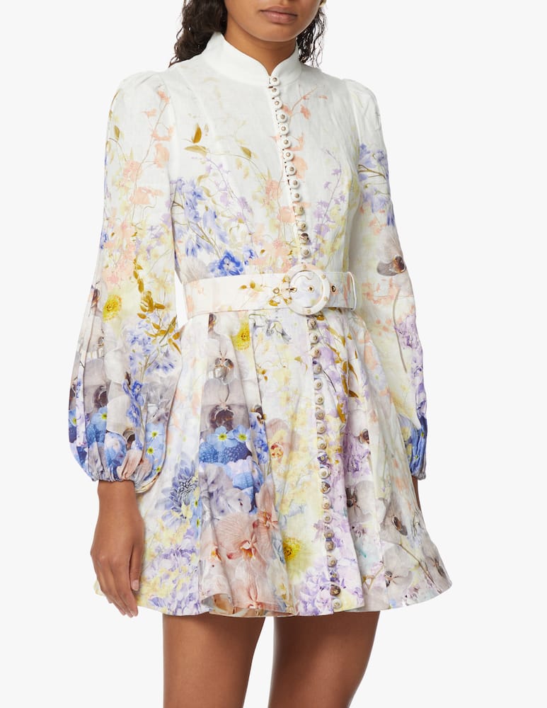 rinascente ZIMMERMANN Rhytmic Buttoned linen mini dress - white