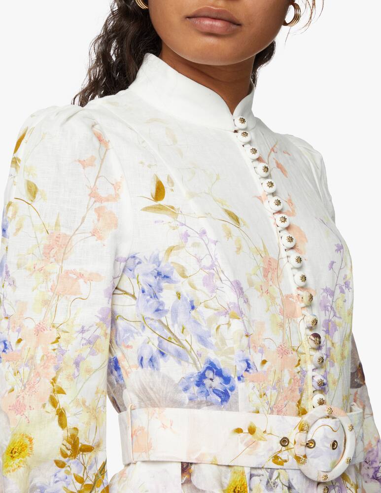 rinascente ZIMMERMANN Rhytmic Buttoned linen mini dress - white