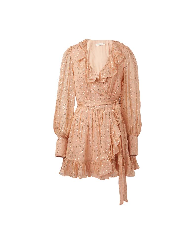 rinascente ZIMMERMANN Mini abito a portafoglio in misto seta lurex - pink