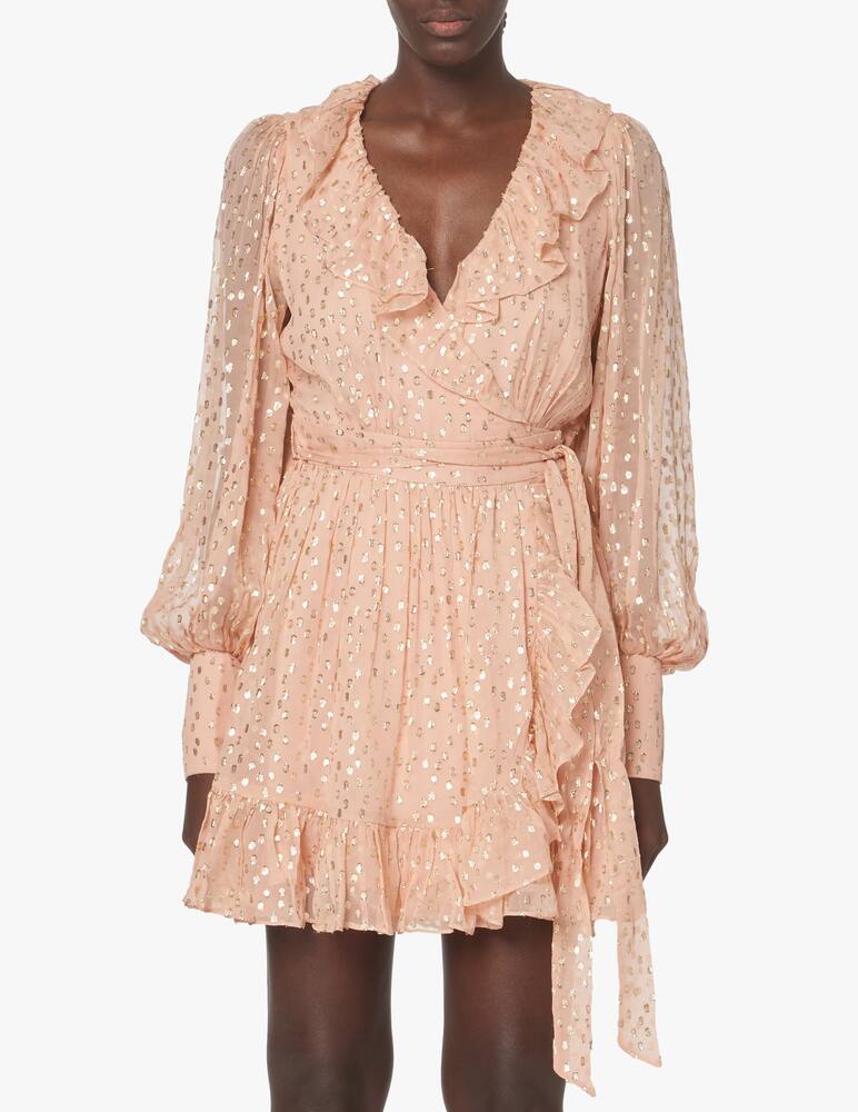 rinascente ZIMMERMANN Mini abito a portafoglio in misto seta lurex - pink