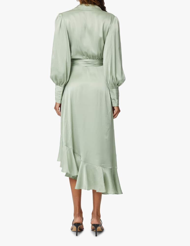 rinascente ZIMMERMANN Silk wrap midi dress - green