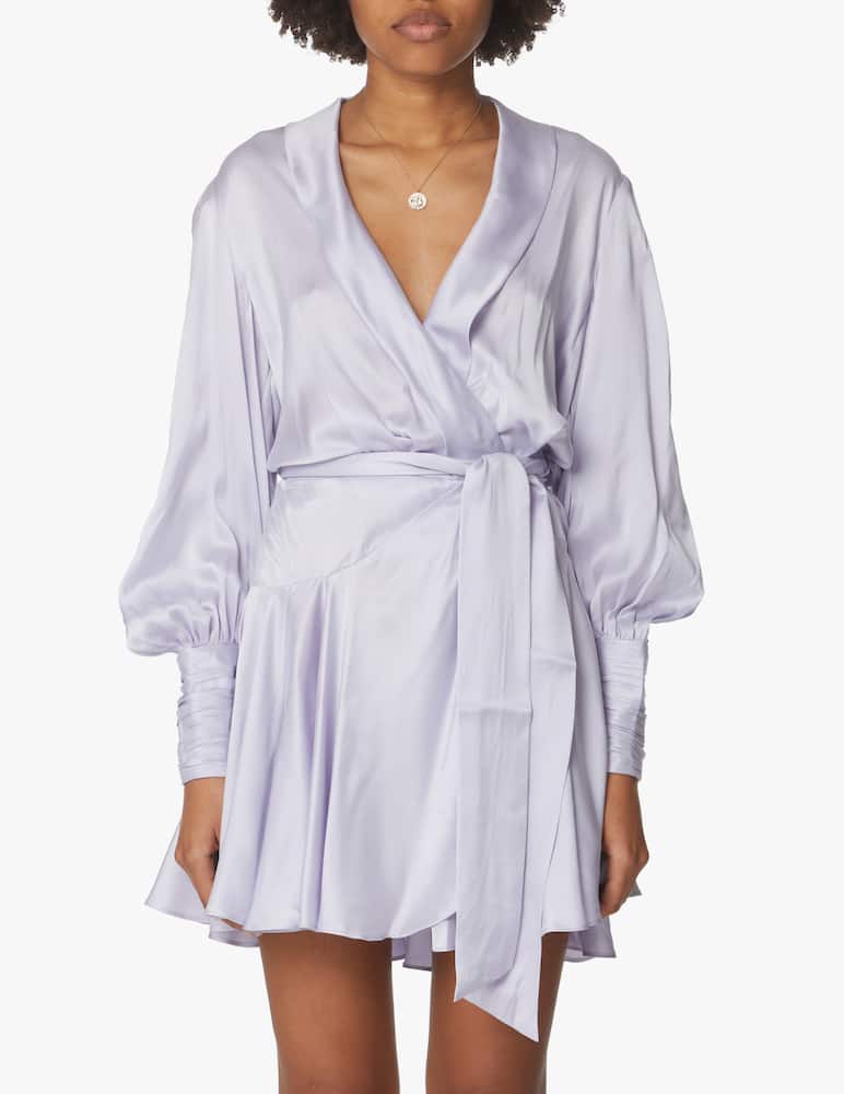 rinascente ZIMMERMANN Silk wrap mini dress - lilac