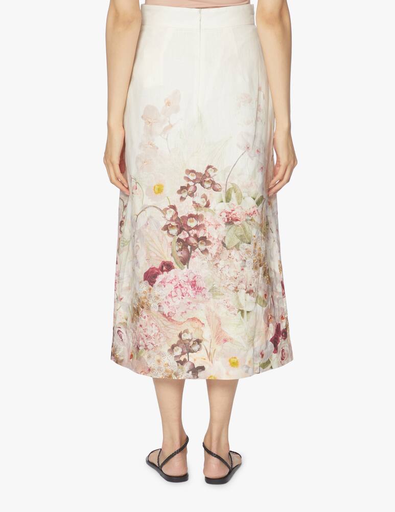 rinascente ZIMMERMANN Dancer Buttoned linen midi skirt - beige