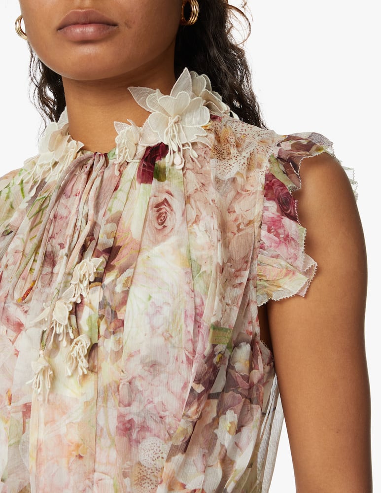 rinascente ZIMMERMANN Dancer silk midi dress - beige