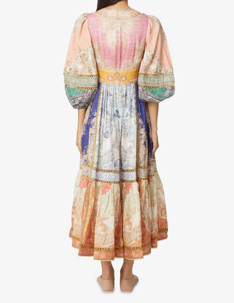 rinascente ZIMMERMANN Anneke patched balloon midi dress - Multicolor