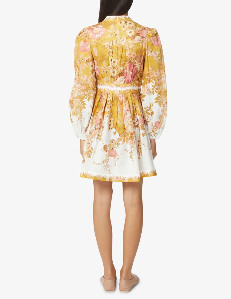 rinascente ZIMMERMANN Vestito corto a manica lunga sbuffante Pattie - Giallo