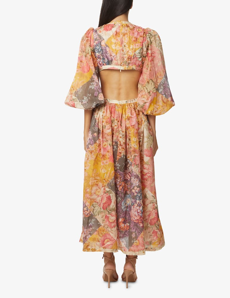 rinascente ZIMMERMANN Vestito a manica lunga sbuffante e stampa fiori Pattie - Multicolor