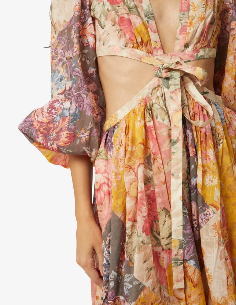 rinascente ZIMMERMANN Vestito a manica lunga sbuffante e stampa fiori Pattie - Multicolor