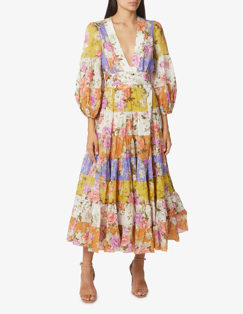 rinascente ZIMMERMANN Pattie long sleeved wrap midi dress - Multicolor