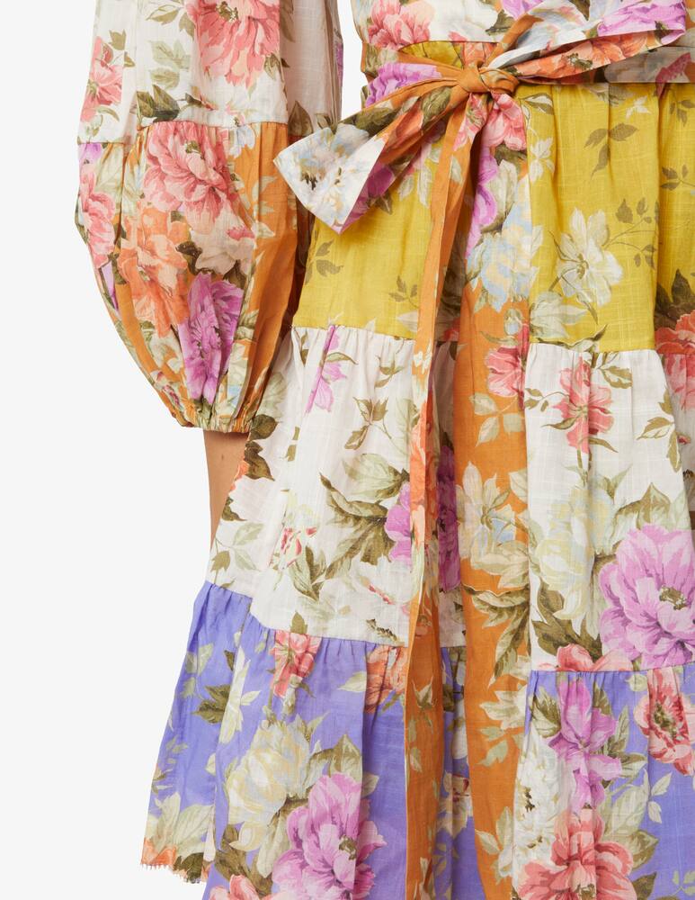 rinascente ZIMMERMANN Vestito midi chemise a manica lunga patch Pattie - Multicolor