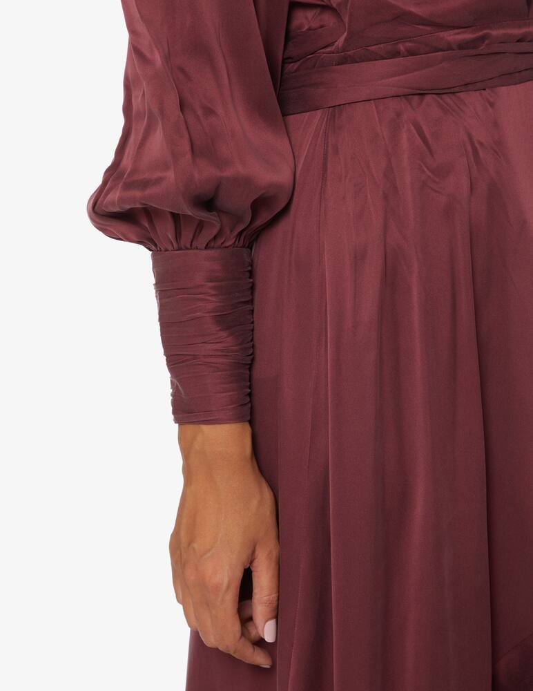 ZIMMERMANN Abito midi a portafoglio in seta - Rosso - immagine 3 ZIMMERMANN Abito midi a portafoglio in seta - Rosso - immagine 3