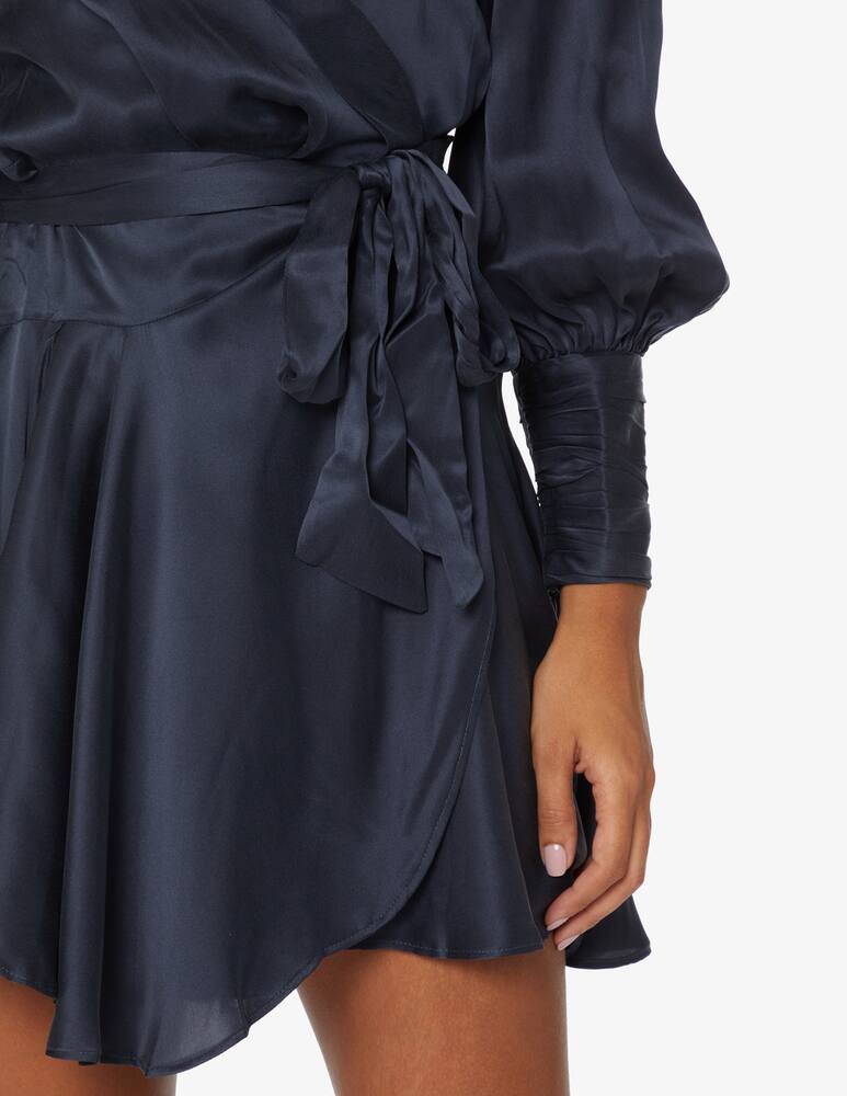 rinascente ZIMMERMANN Silk wrap mini dress - Blue