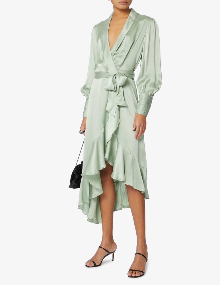 rinascente ZIMMERMANN Silk midi wrap dress with belt