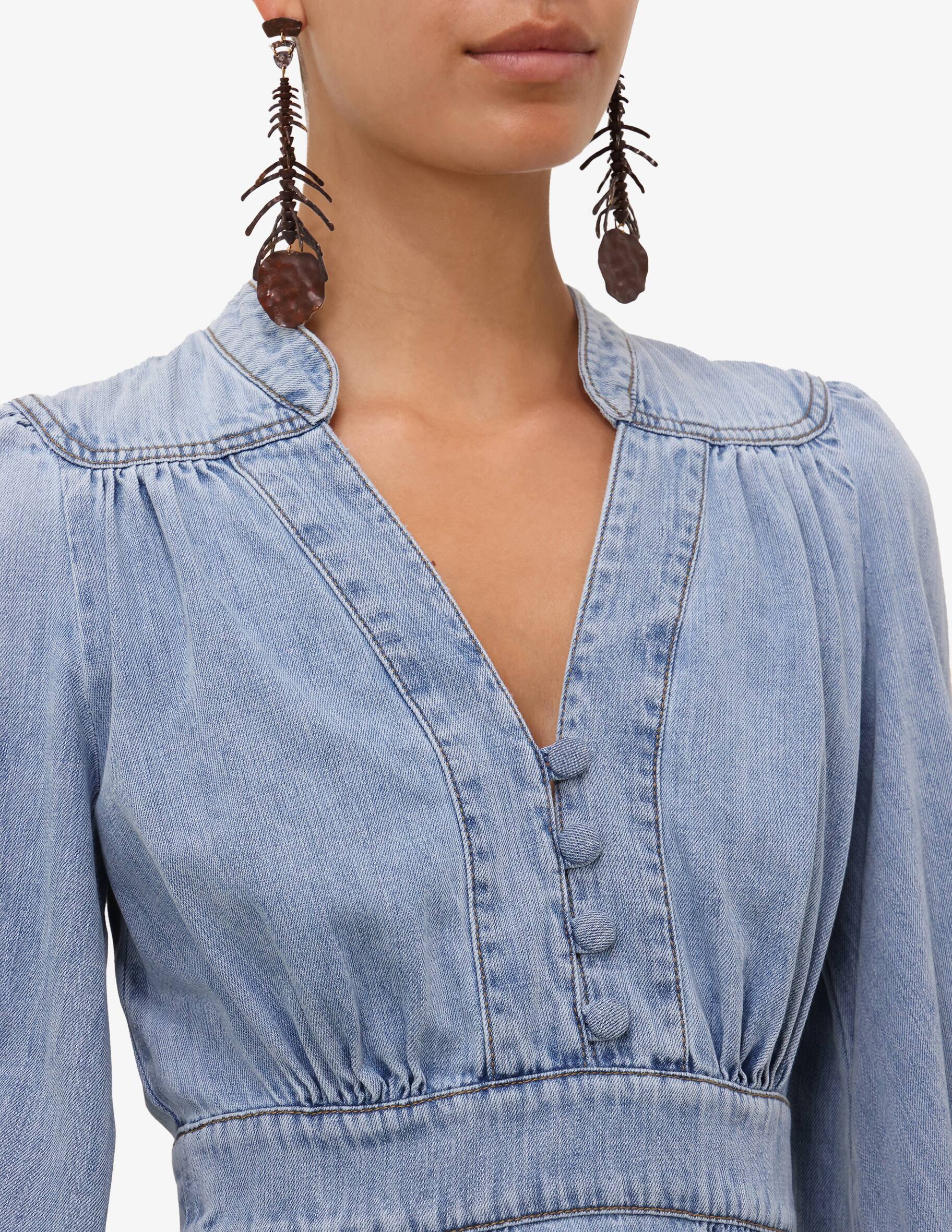 white christmas dresses Lucky Denim Midi Dress by ZIMMERMANN