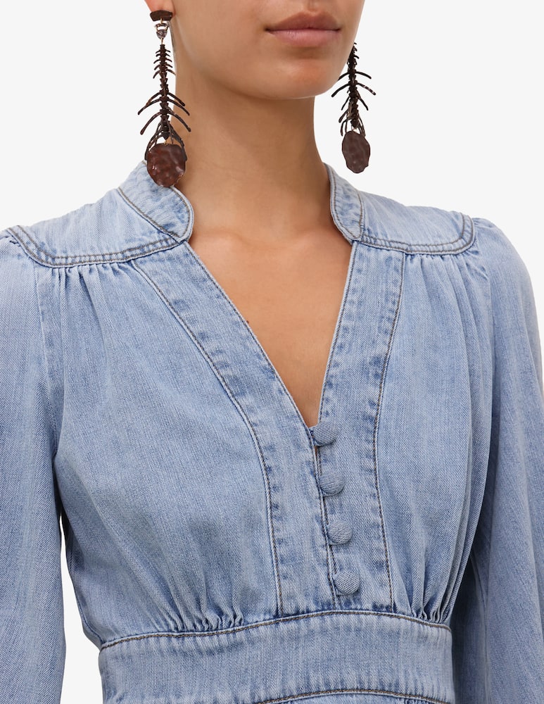 ZIMMERMANN Abito midi Lucky Denim - immagine 4