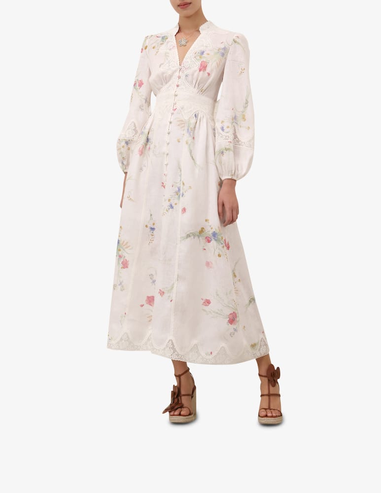 rinascente ZIMMERMANN Lucky Lace Plunge Midi Dress