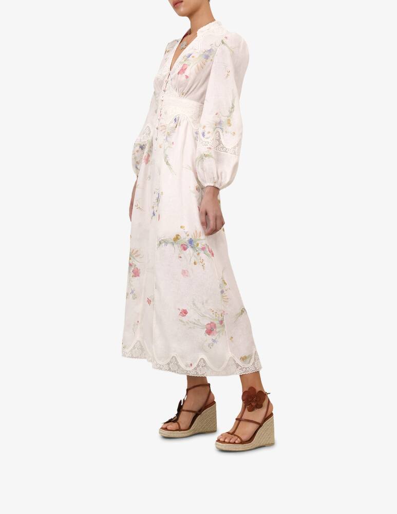 rinascente ZIMMERMANN Lucky Lace Plunge Midi Dress