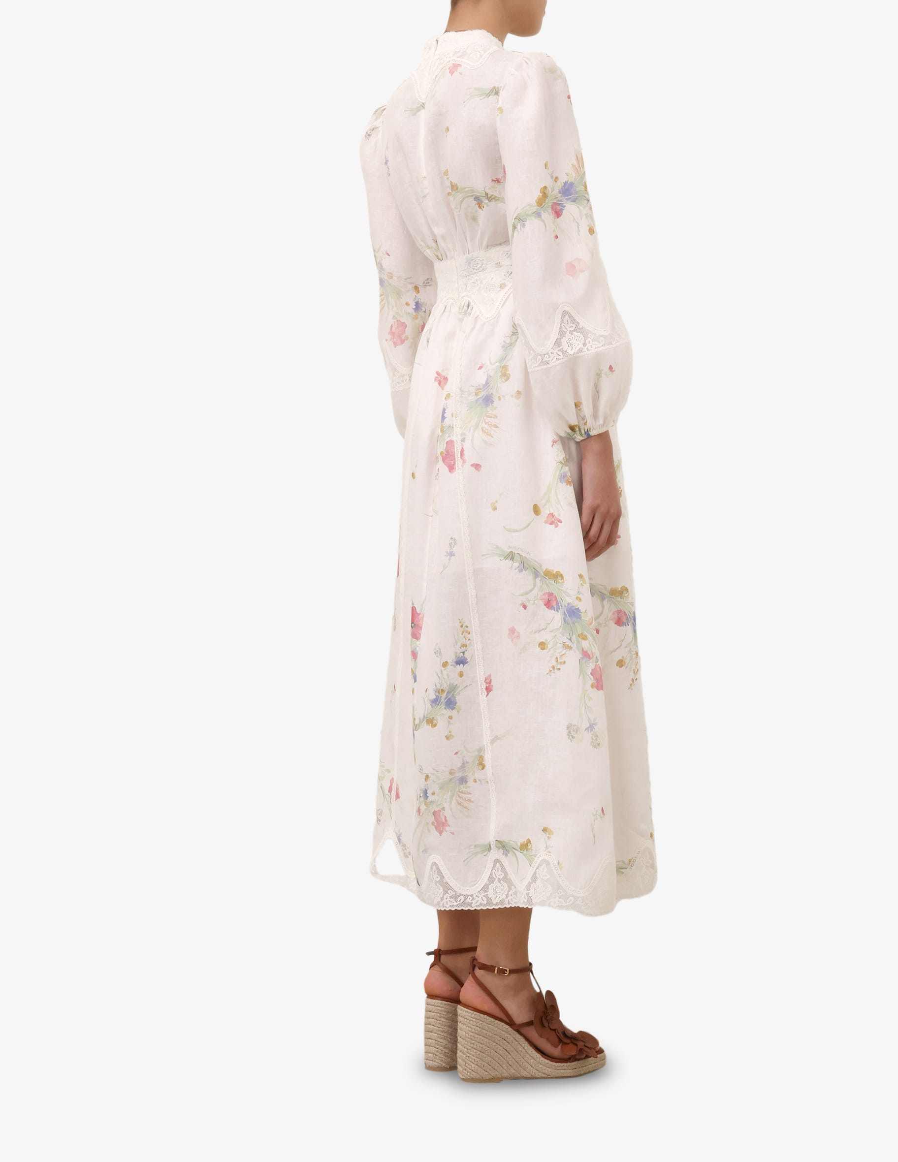 zimmermann lucky lace plunge midi dress LUCKY LACE PLUNGE MIDI DRESS