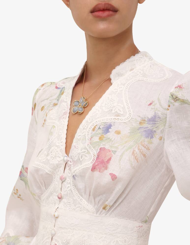 rinascente ZIMMERMANN Lucky Lace Plunge Midi Dress