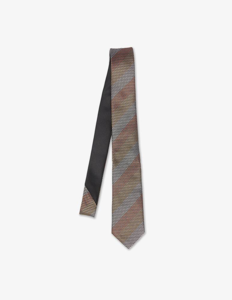 Great British Tie Club Cravatta Uomo - Multicolore Nero E Blu, Clip In Metallo, Prodotta A Mano Nel Regno Unito