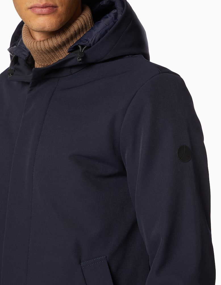 rinascente People Of Shibuya Softshell hoodie reflex details long jacket 