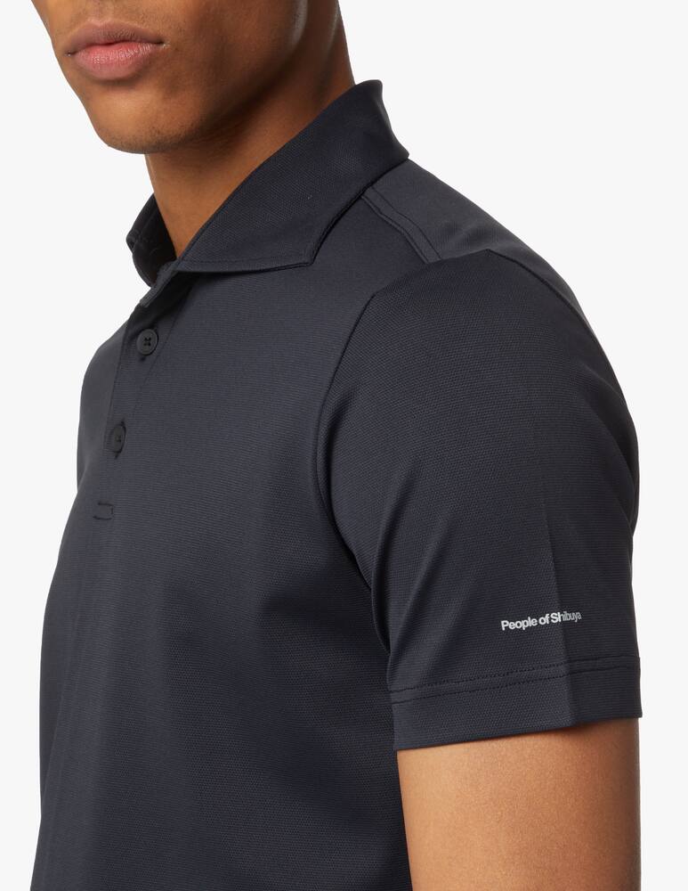 rinascente People Of Shibuya Short sleeve piquet tech polo - black