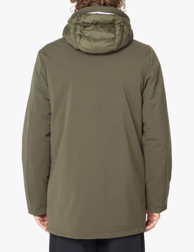 rinascente People Of Shibuya Giacca lunga softshell con cappuccio - Verde