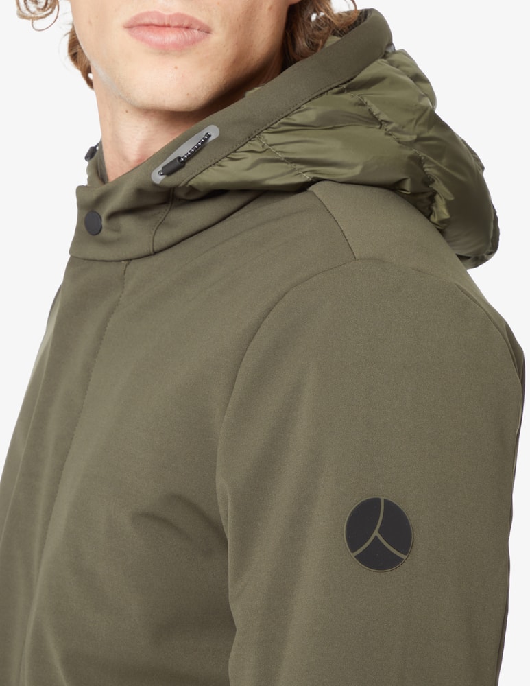 rinascente People Of Shibuya Giacca lunga softshell con cappuccio - Verde